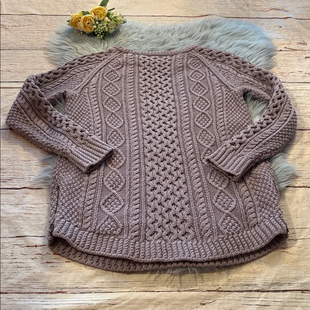 L.L. Bean Signature Light Purple Fisherman Tunic Sweater sz S - Picture 9 of 9